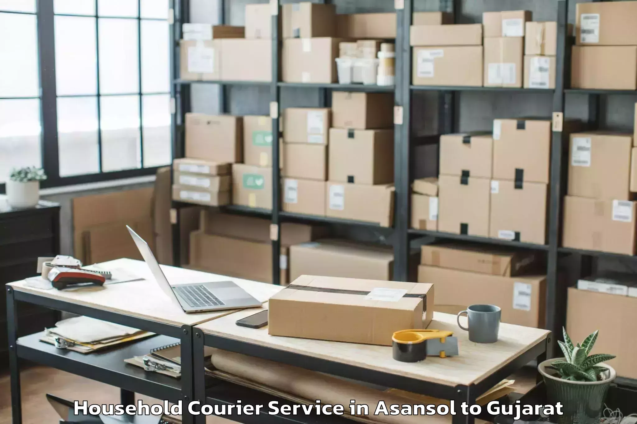 Reliable Asansol to Satlasana Household Courier